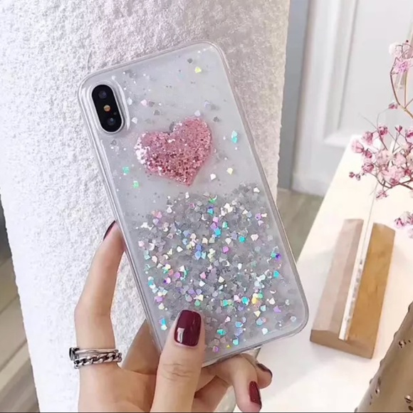 Accessories - NEW iPhone 7+/8+/7/8 Soft Glitter Pink Heart Case